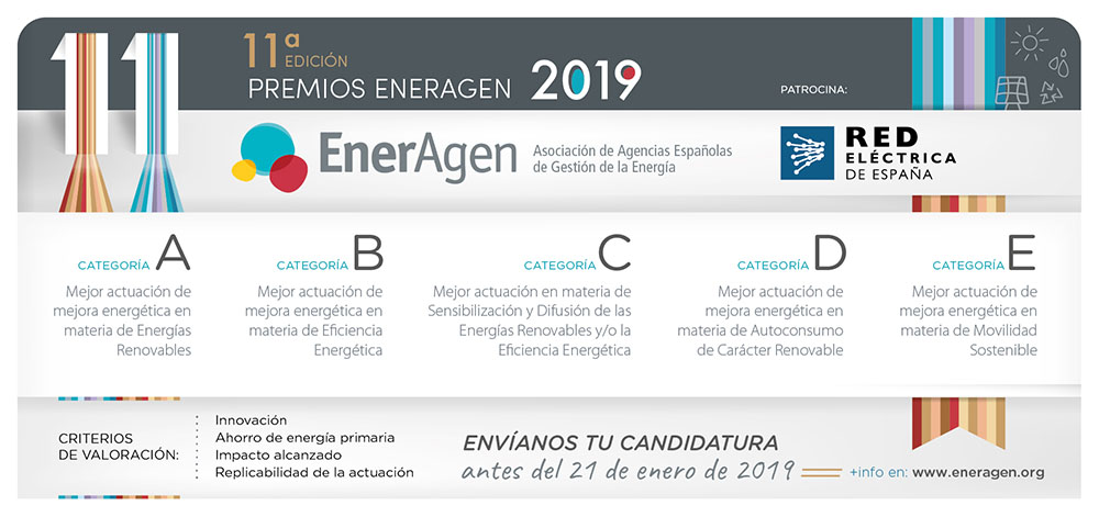 La Asociación de Agencias Españolas de Gestión de la Energía convoca los XI Premios Nacionales EnerAgen