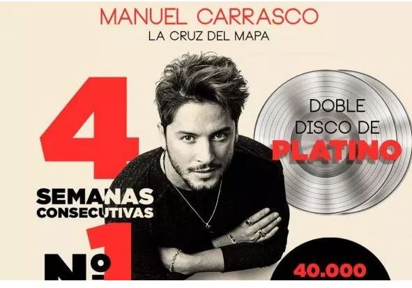 El nuevo disco del cantante isleño Manuel Carrasco, La cruz del mapa, es ya Doble Platino