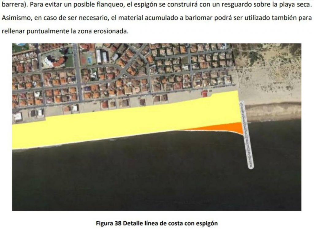 Espigón para frenar la erosión de las playas de La Antilla e Islantilla