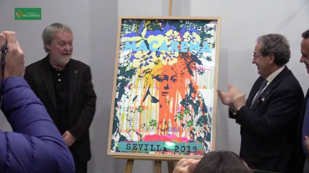 El artista isleño Manolo Cuervo presentó su cartel de la Semana Santa para La Macarena