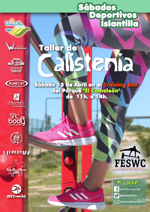 II Taller de Calistenia’ sábado 13 de abril a las 11:00h en el Parque El Camaleón.