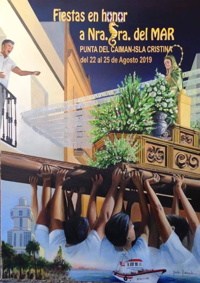 Cartel: Fiestas en Honor a Ntra. Sra. del Mar. Punta del Caimán (Isla Cristina)