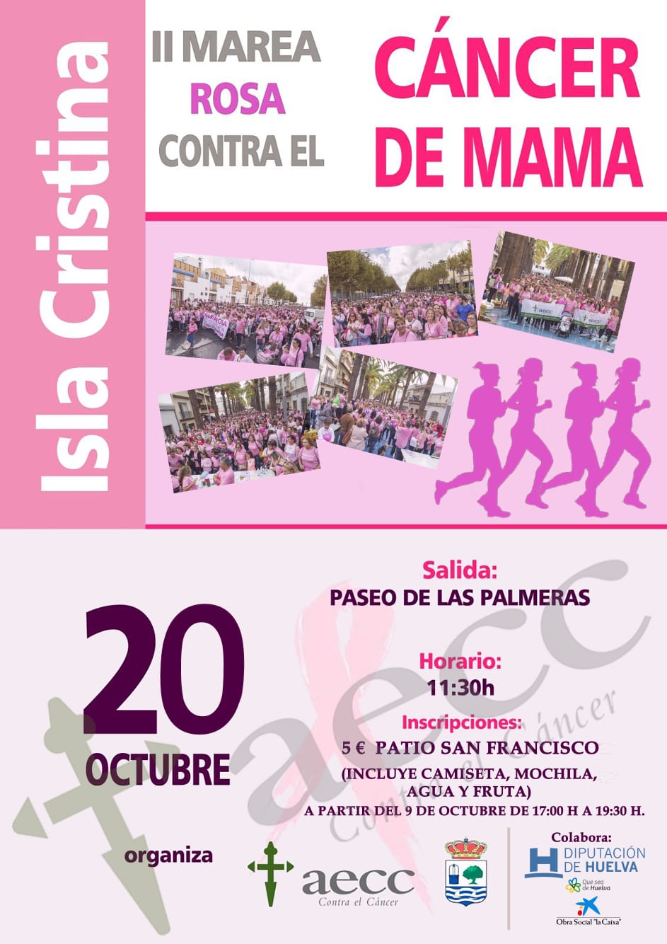 Isla Cristina celebra la II Marea Rosa contra el Cáncer de MAMA