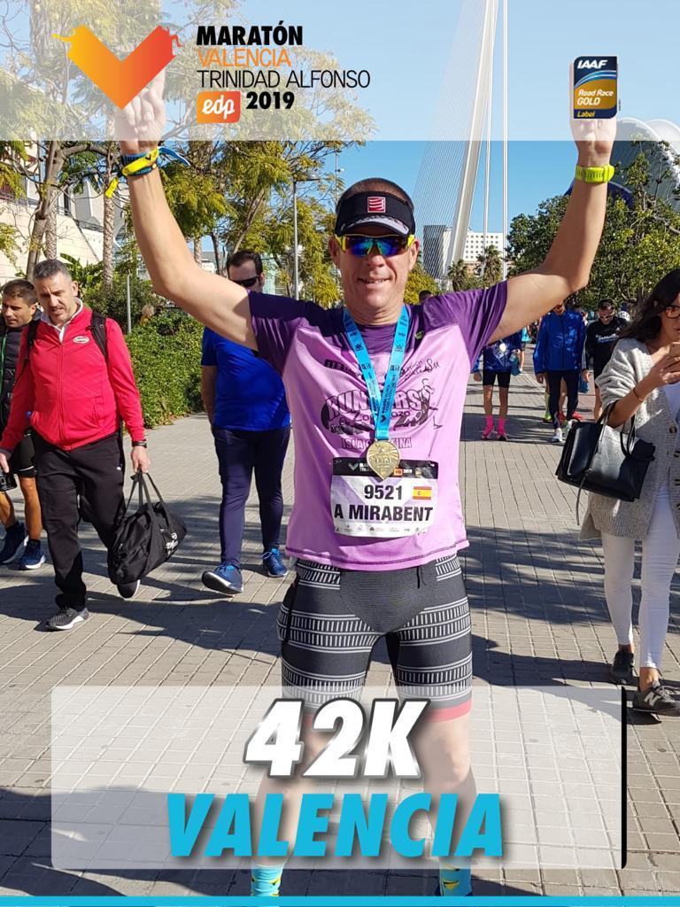 Gran participación de Antonio Mirabent en el Maratón de Valencia