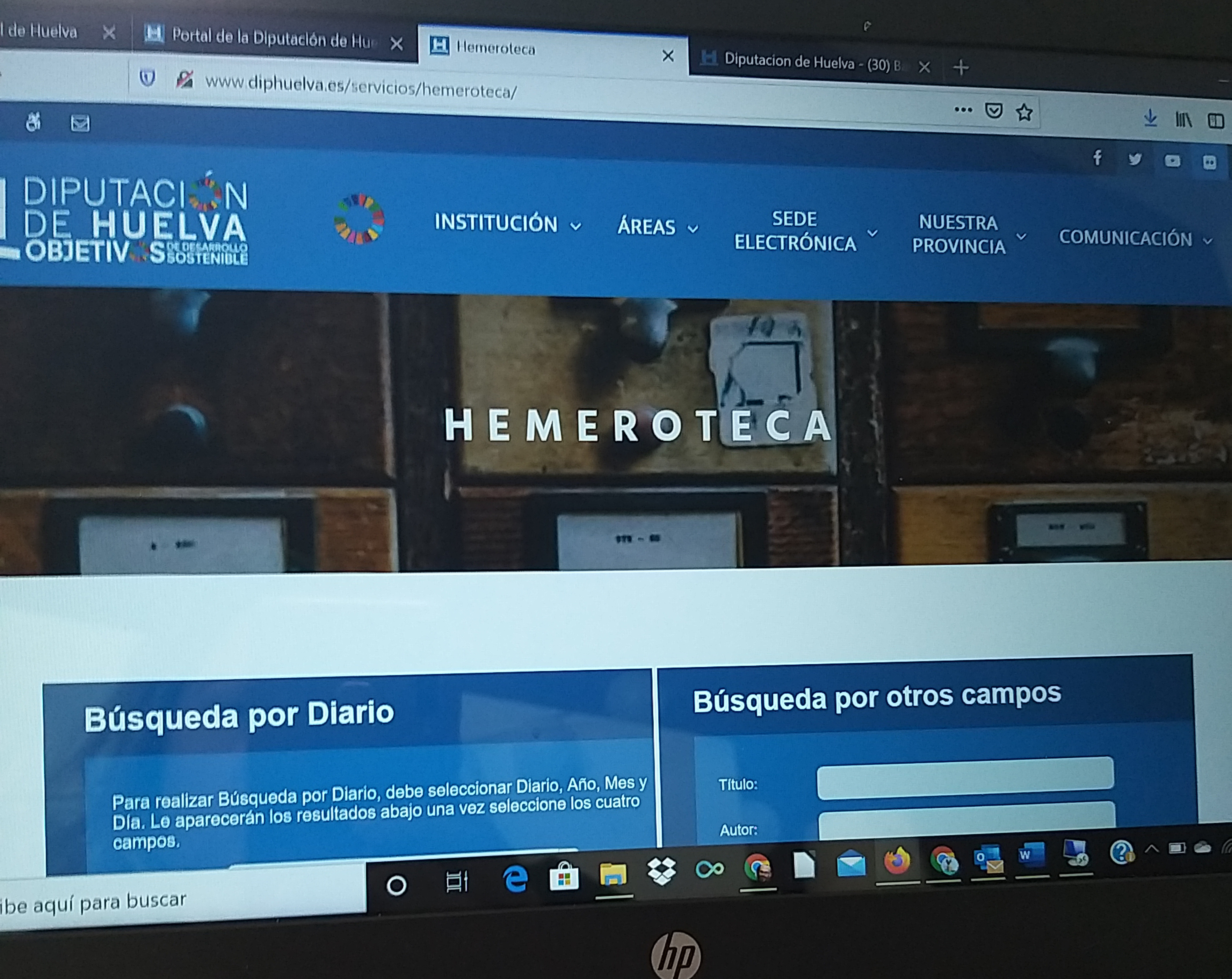 La Diputación de Huelva facilita el libre acceso y consulta on line de su hemeroteca digital