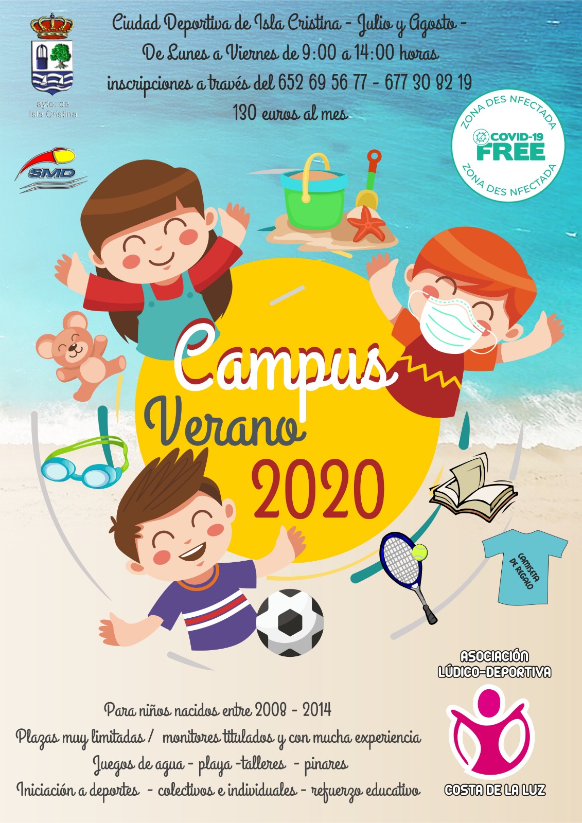 Abierto en Isla Cristina el plazo para las inscripciones del Campus Verano 2020