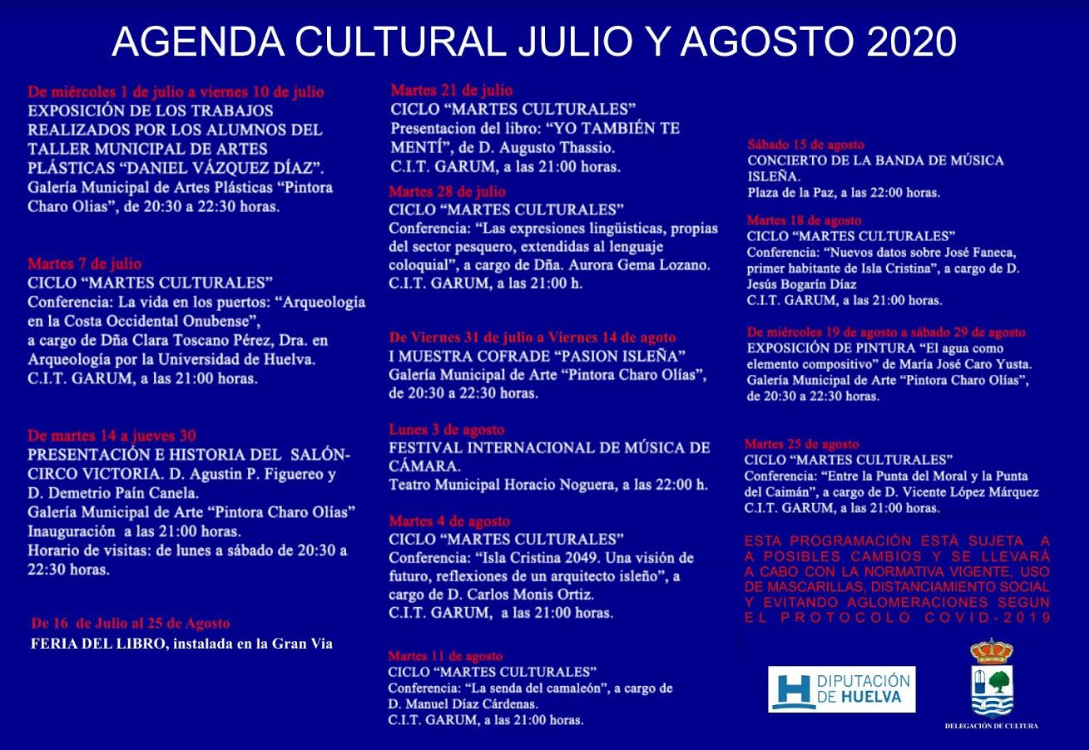 Programación Cultural Isla Cristina verano 2020