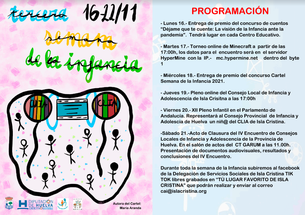 Programación de la III Semana de la Infancia a celebrar en Isla Cristina