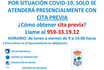 El Ayuntamiento de Isla Cristina anuncia que sólo atenderá presencialmente con cita previa