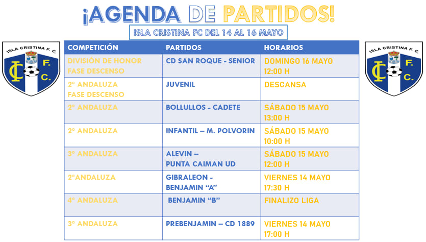 Agenda de Partidos Equipos Isla Cristina FC