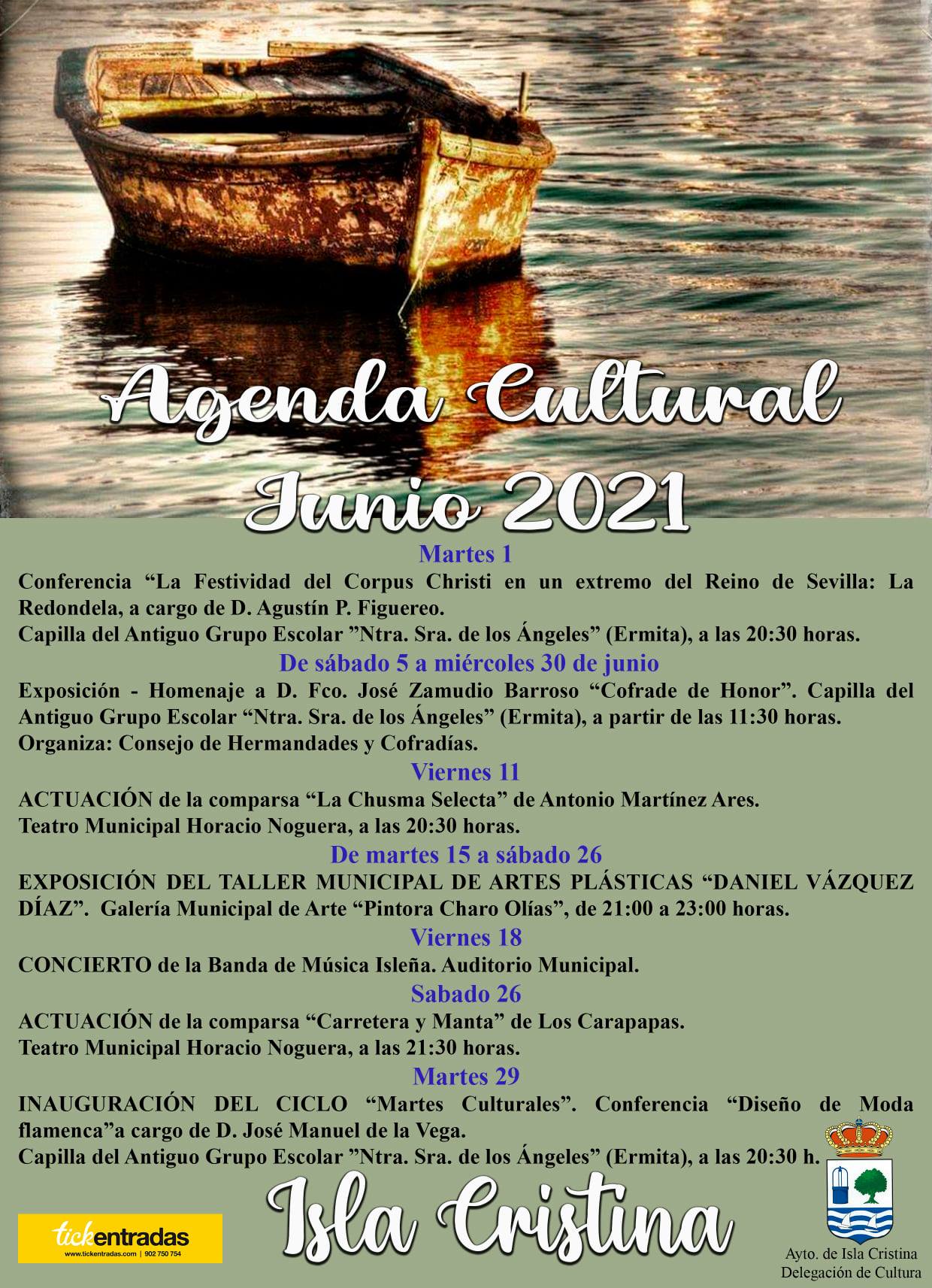 Agenda Cultural para el mes de junio en Isla Cristina