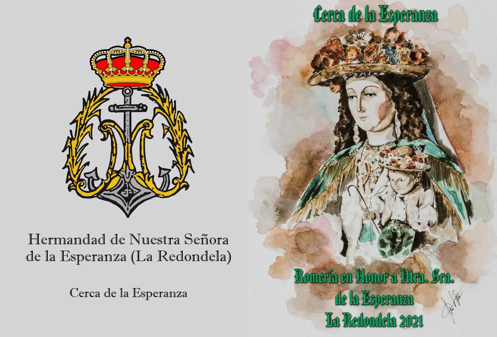 Díptico de Actos y Cultos para la Romería de La Redondela 2021.