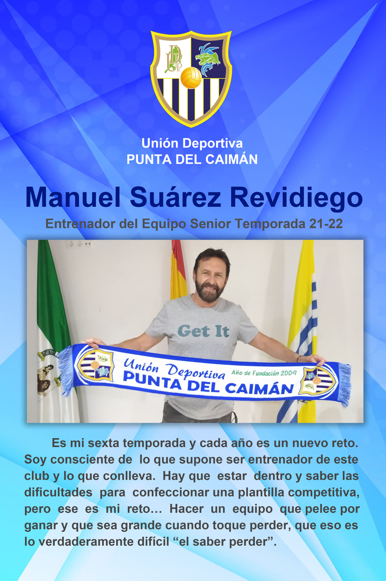 Manuel Suárez Revidiego renueva una temporada más con el Punta del Caimán