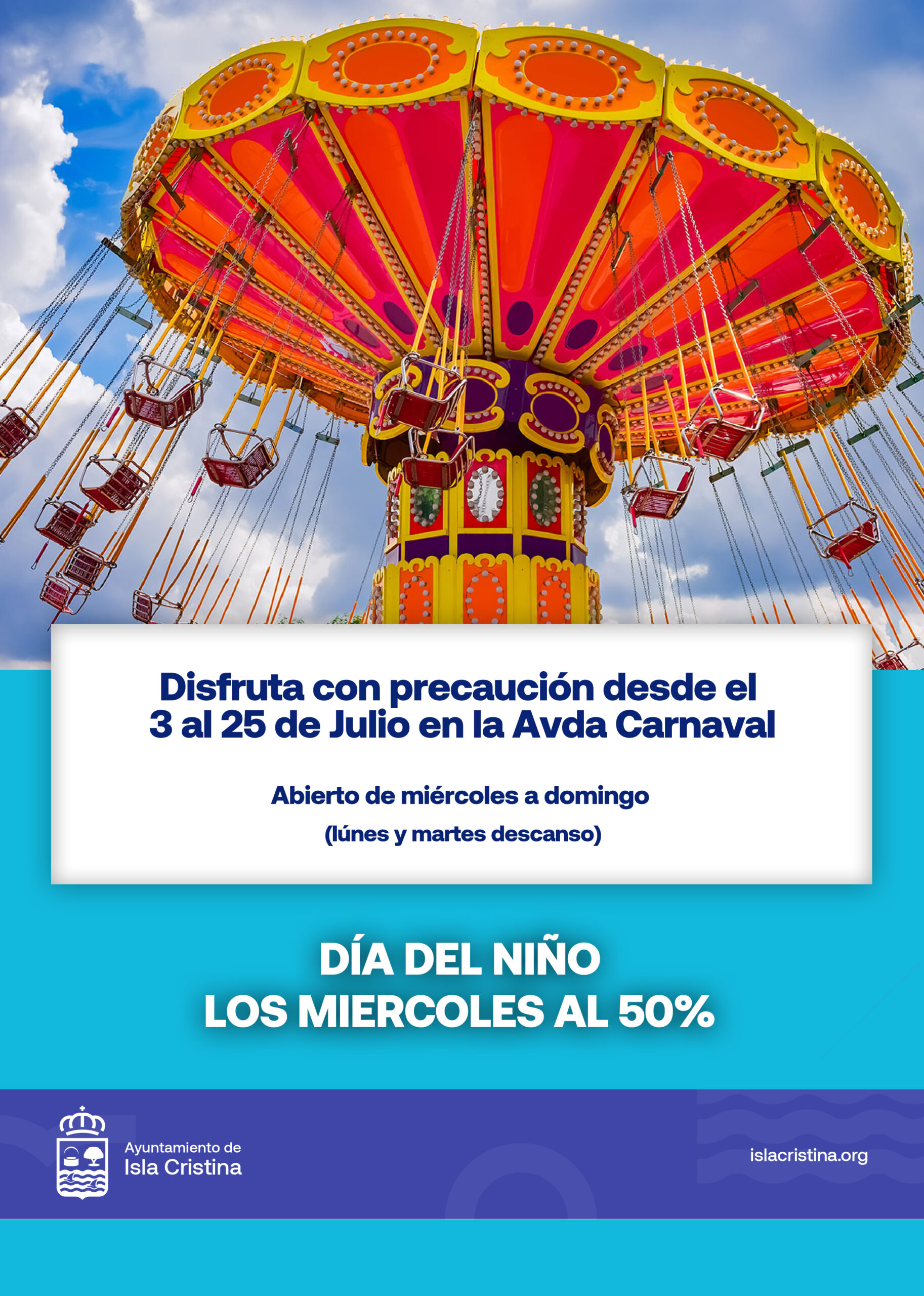 Atracciones de feria del 3 al 25 de Julio en Isla Cristina