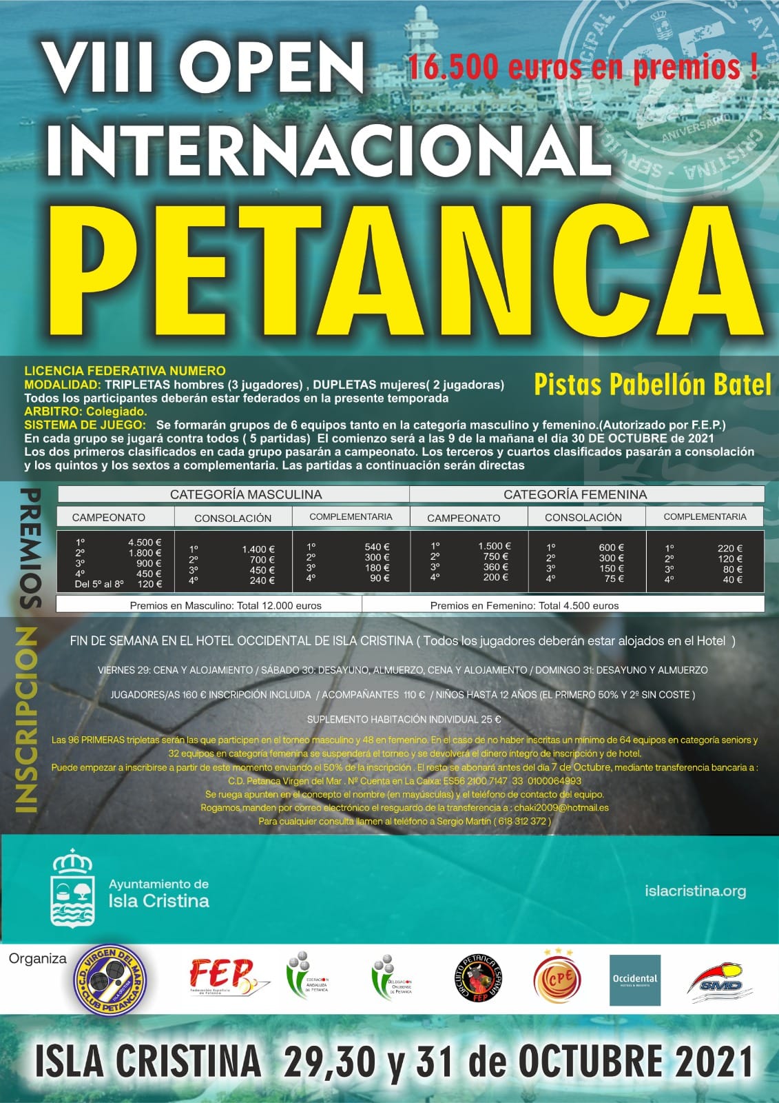 Isla Cristina acoge el VIII Open Internacional de Petanca