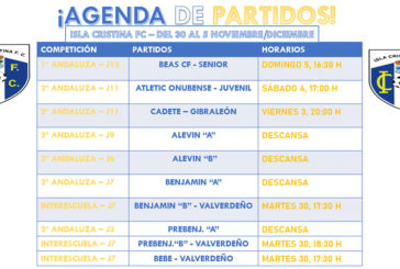 Agenda futbolera fin de semana cantera del Isla Cristina FC