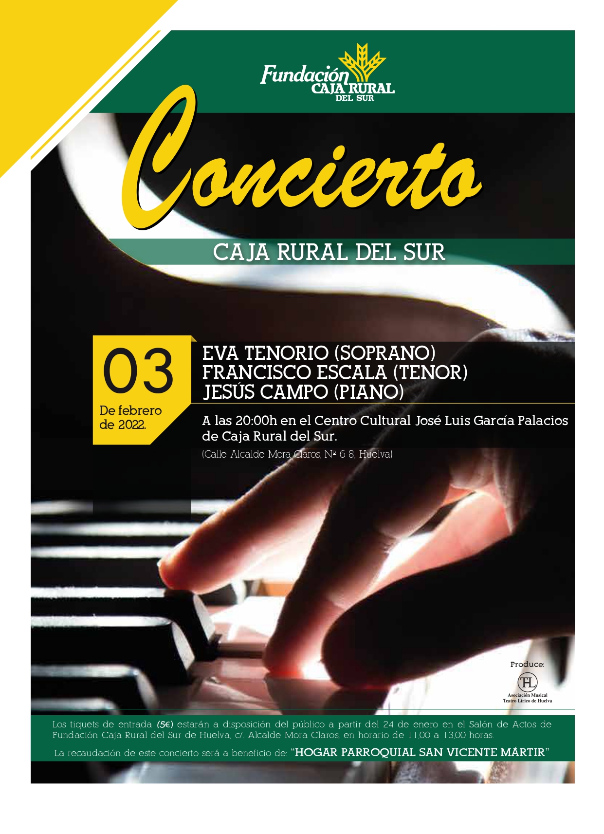 Vuelven este jueves los Conciertos Líricos en Huelva de Fundación Caja Rural del Sur