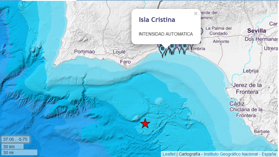 Un terremoto sacude Isla Cristina
