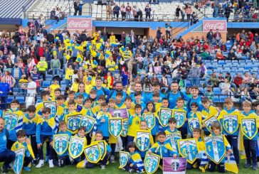 Más de 1500 niños invaden el césped del Estadio Colombino en la inauguración de la V Gañafote CUP