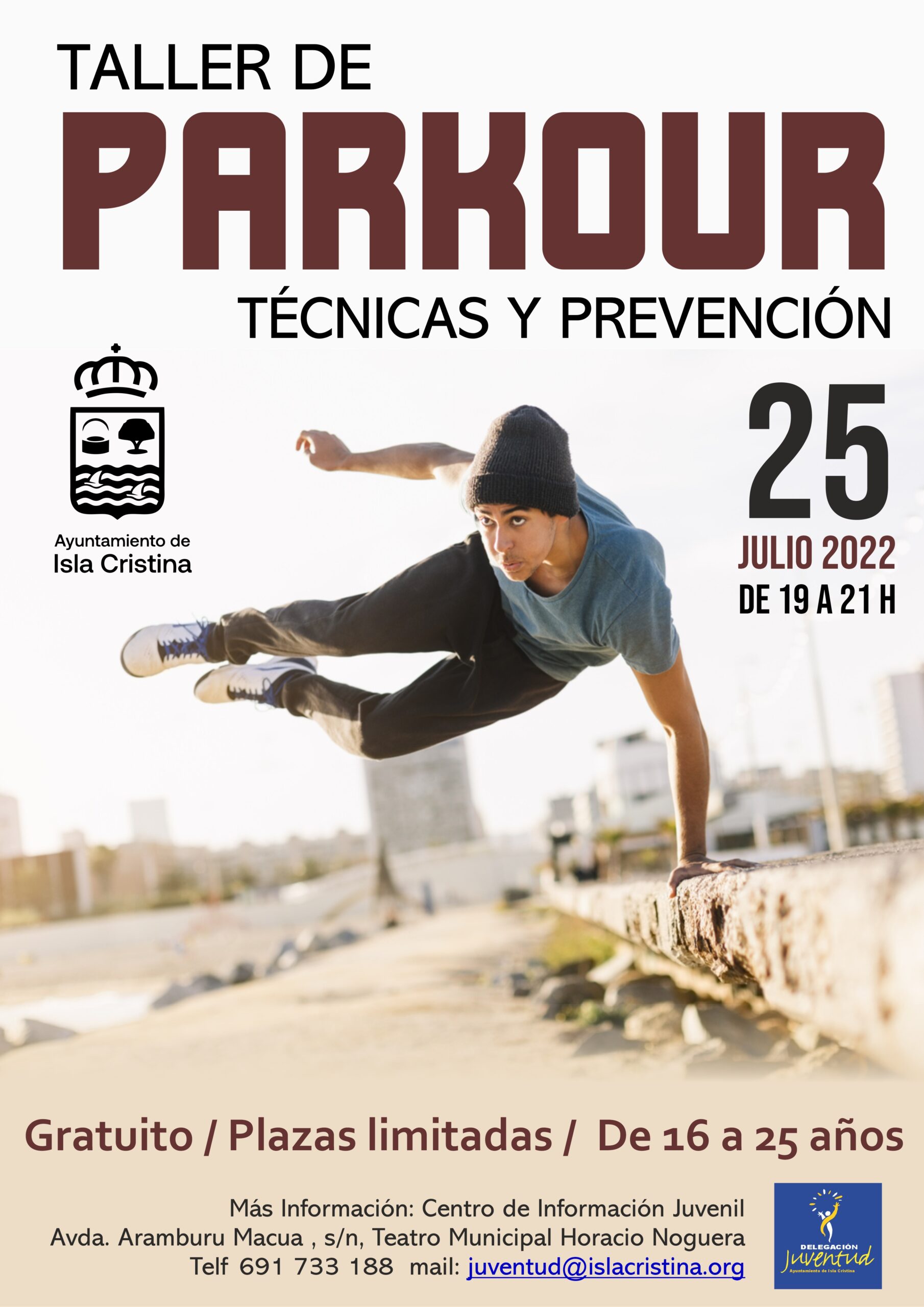 Isla Cristina acoge un Taller de Parkour para aprender técnica y prevención