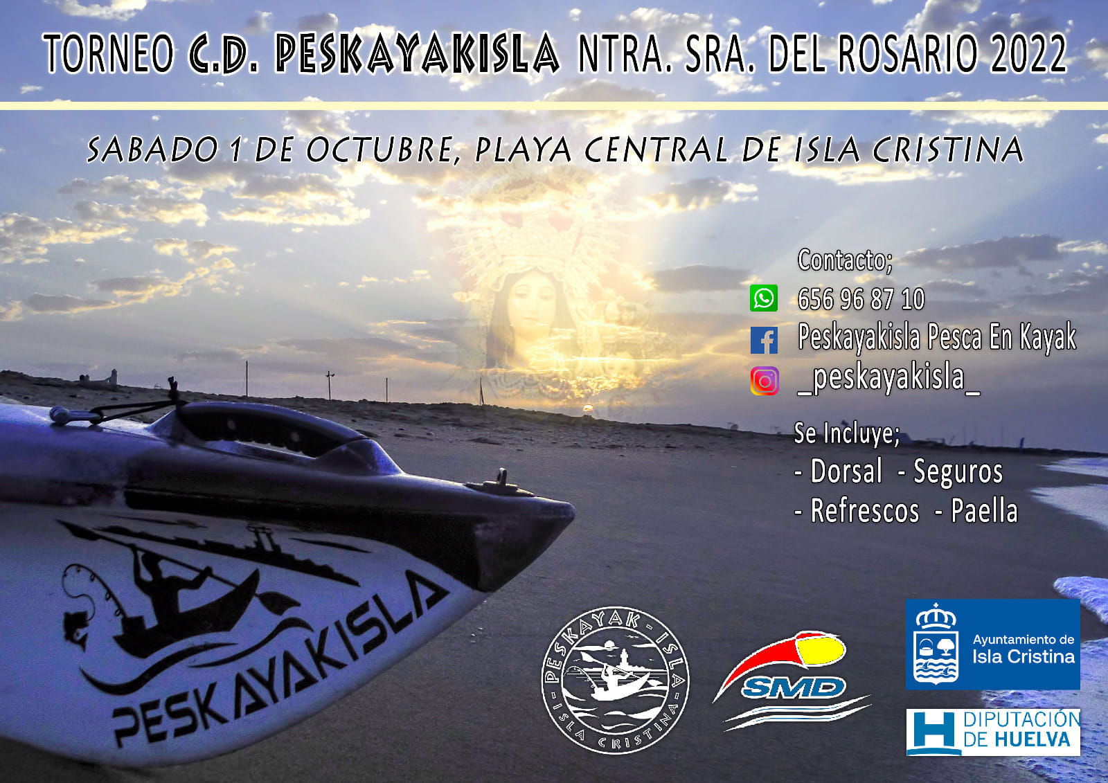 Isla Cristina acoge el “Torneo de Pesca Kayak Ntra. Sra. del Rosario.