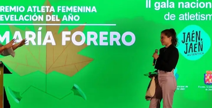 María Forero, “Premio Atleta Femenina Revelación del Año” en la Gala Nacional de Atletismo de “Jaén, Jaén Auténtica”