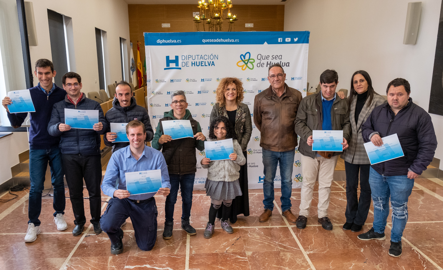 8 jóvenes con diversidad funcional finalizan sus prácticas formativas en Diputación de la mano de Avadi Down Huelva