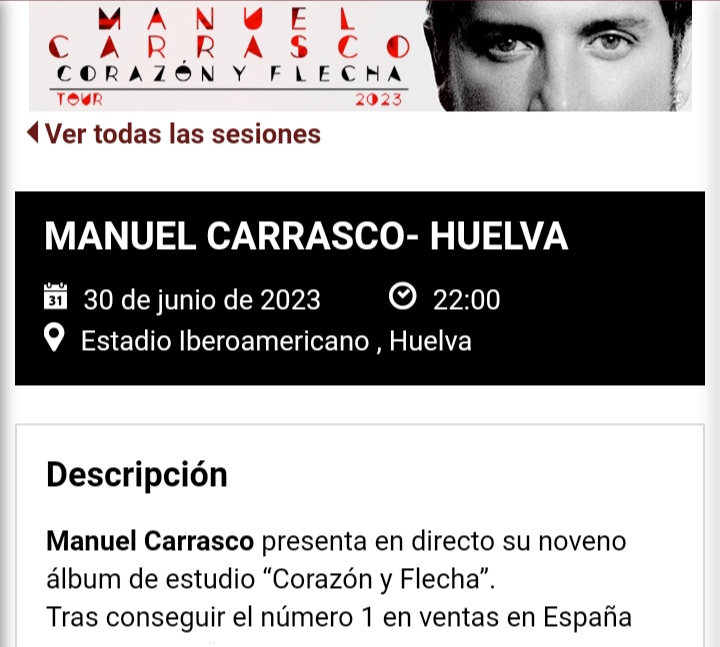 Manuel Carrasco, “30 de junio en Huelva”, entradas a la venta