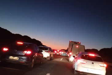 Importantes retenciones en la autopista Huelva-Ayamonte por la colisión entre dos turismos