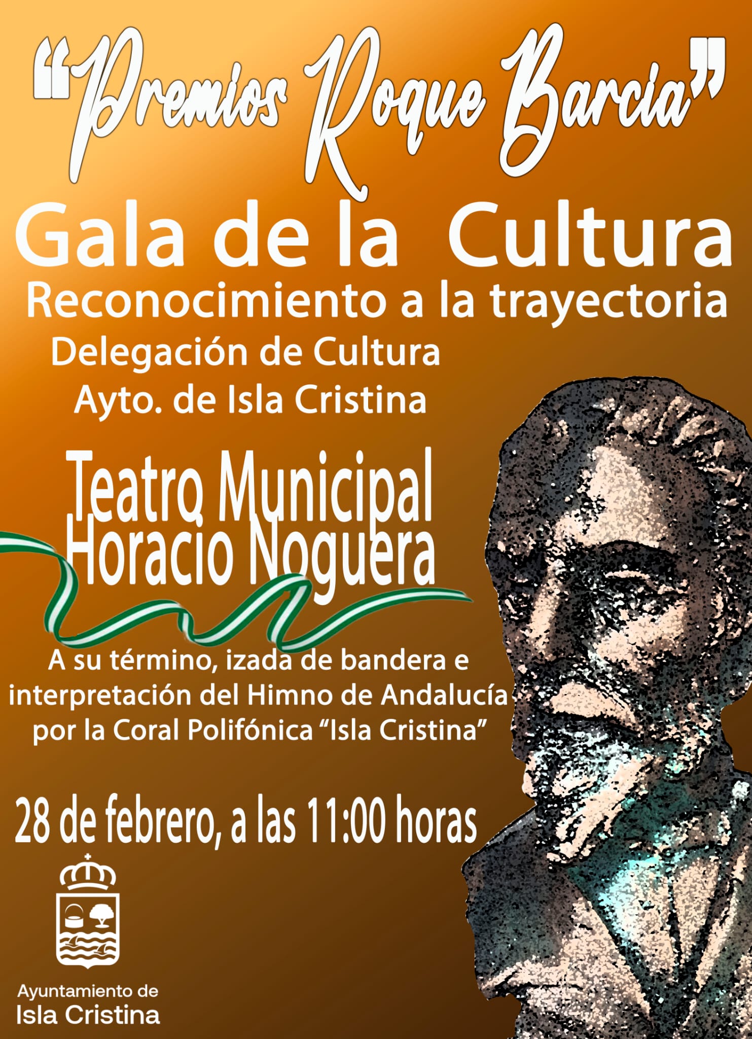 El Ayuntamiento de Isla Cristina instaura los premios «Roque Barcia» que se entregarán en la Gala de la Cultura