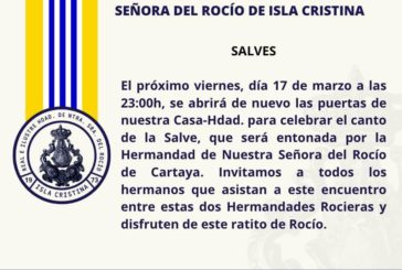 La Hermandad del Rocío de Cartaya en la Salve Rociera de Isla Cristina