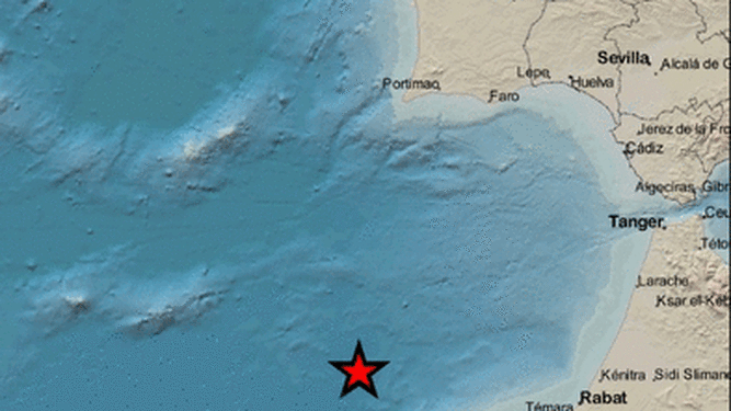 Registrado un terremoto frente a la costa de Huelva