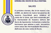 Salve Rociera este viernes en Isla Cristina