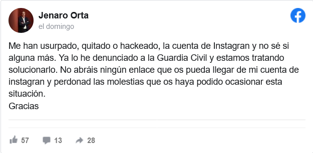 Hackean la cuenta del alcalde de Isla Cristina en redes sociales