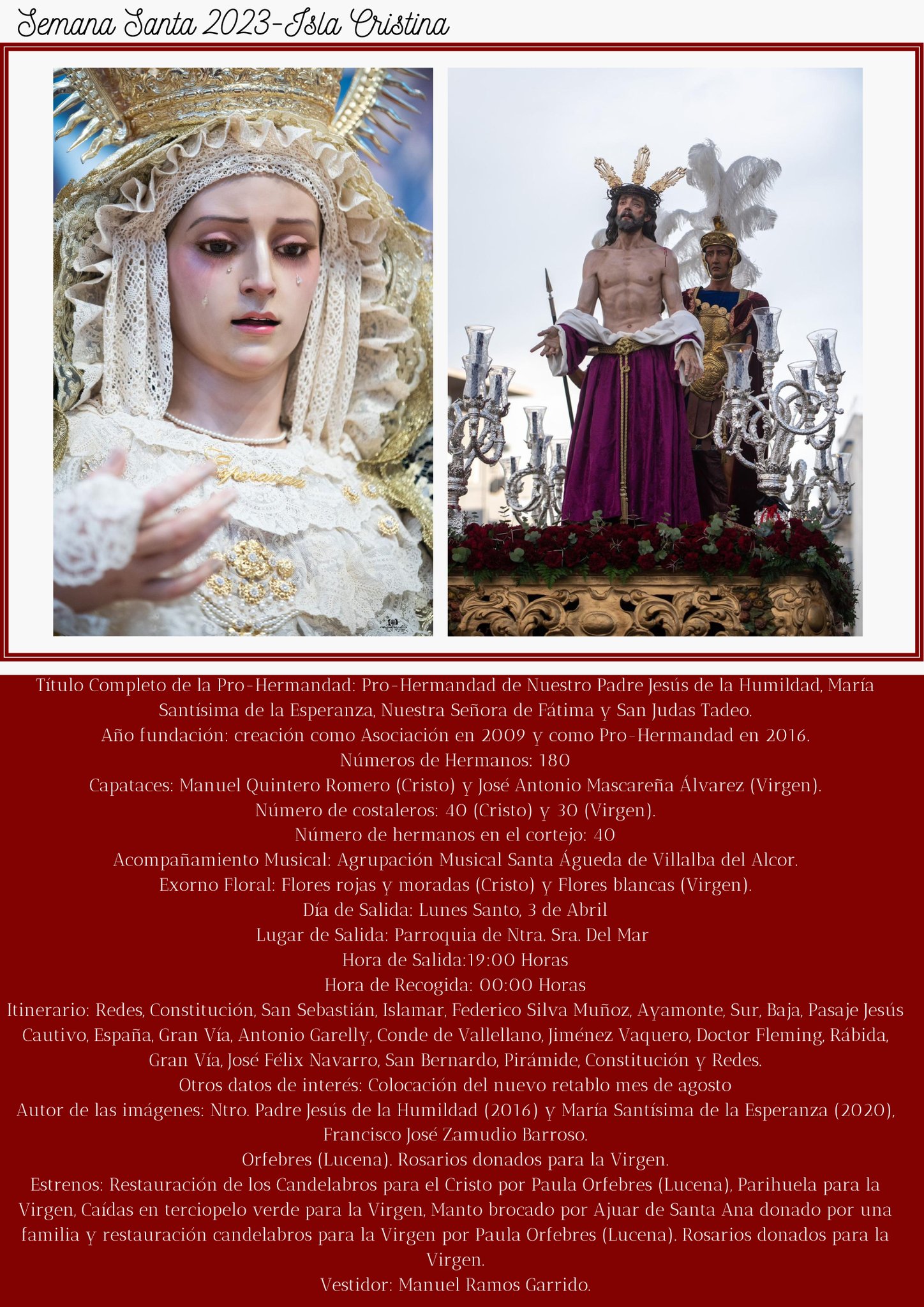 Lunes Santo: Procesión de la Humildad. Barriada de Punta del Caimán