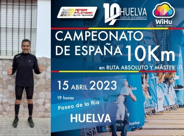 Joaquín Santos, en los 10K Huelva-Wihu Puerta del Descubrimiento