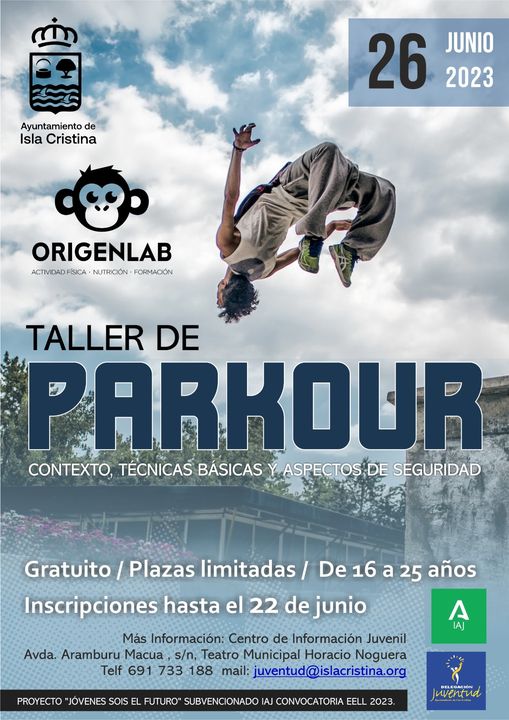 Abierto en Isla Cristina el periodo de Inscripciones del Taller de PARKOUR