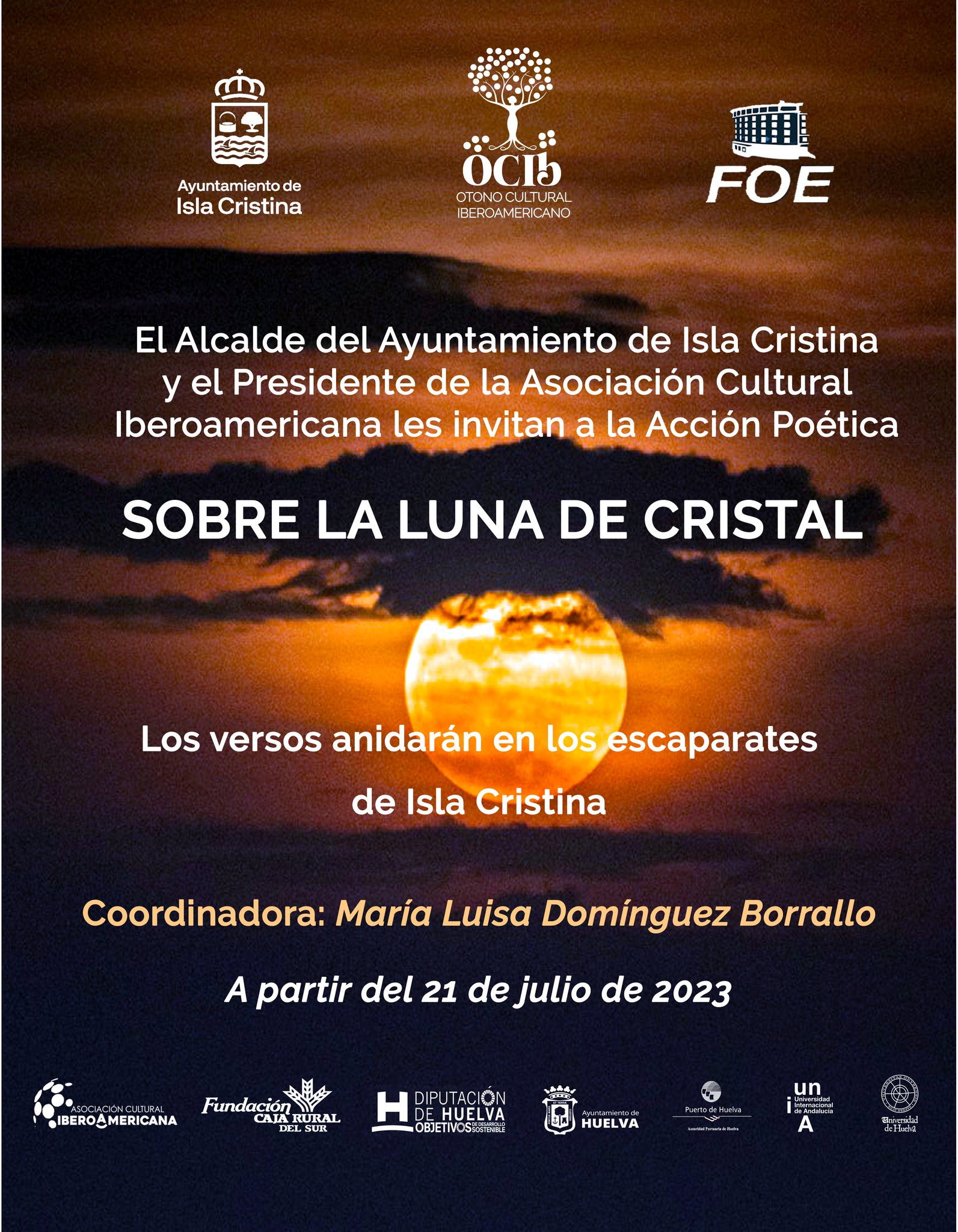 Un mar de poesías desembarcará en Isla Cristina ‘Sobre la Luna de Cristal’