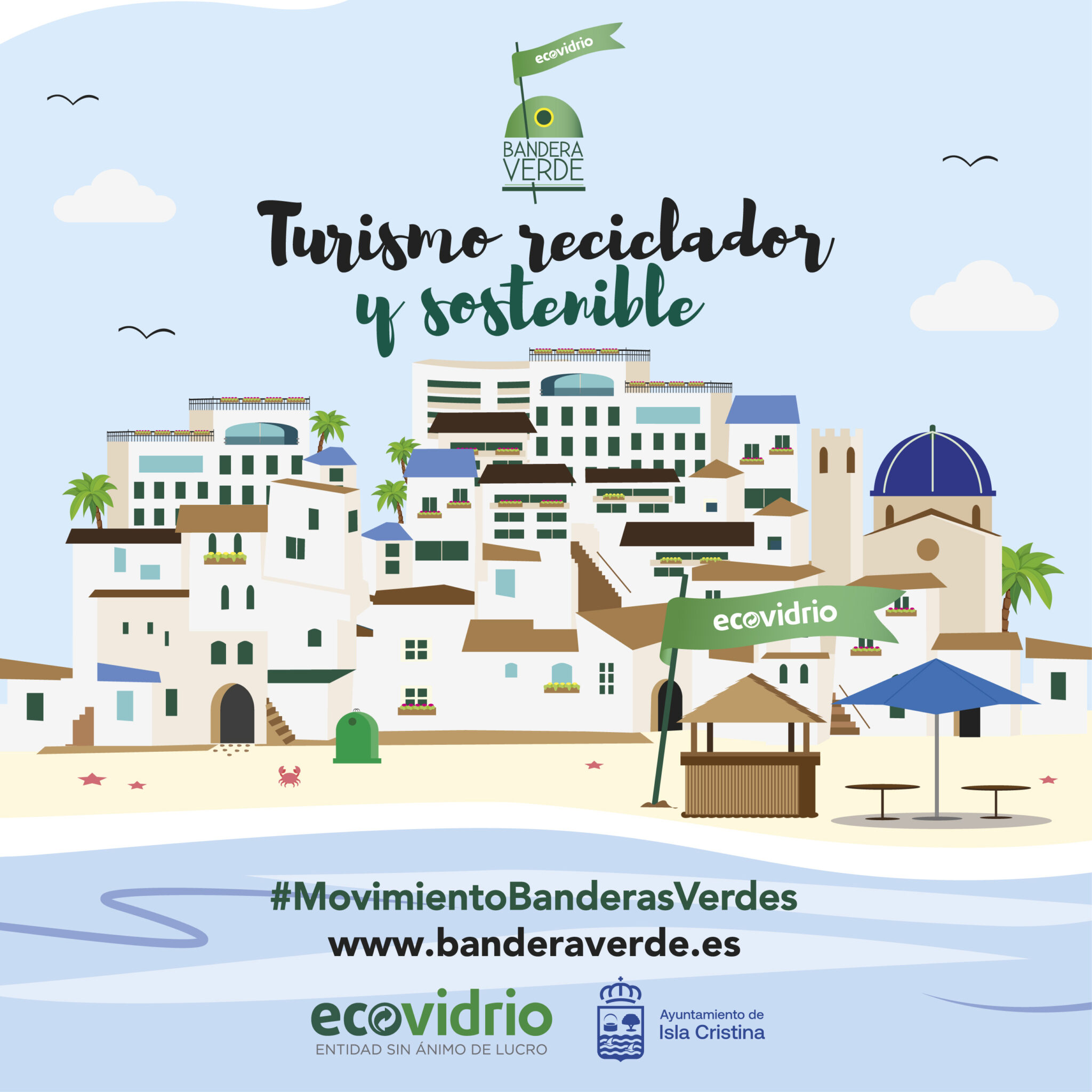 Isla Cristina competirá este verano por conseguir la Bandera Verde de la sostenibilidad hostelera de Ecovidrio