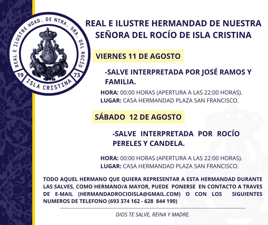 Salve fin de semana, Hermandad del Rocío de Isla Cristina