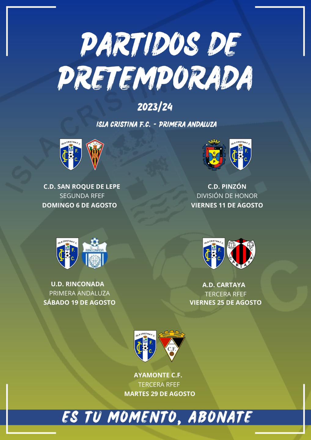 Partidos de Pretemporada del Isla Cristina FC