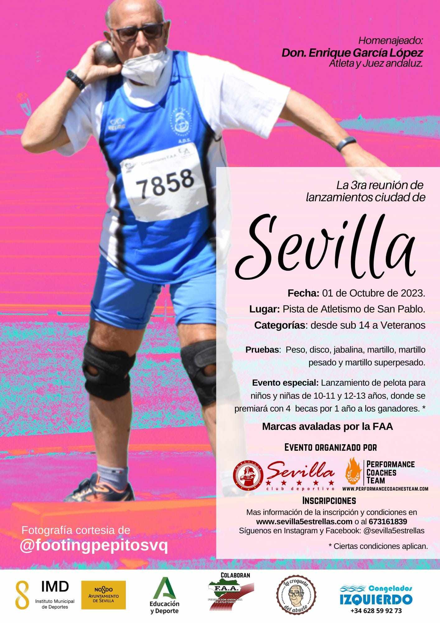 Toni Palma participará en la 3ª Reunión de Lanzamientos Ciudad de Sevilla
