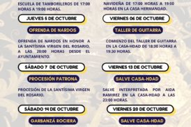Calendario de octubre de la Hermandad del Rocío de Isla Cristina