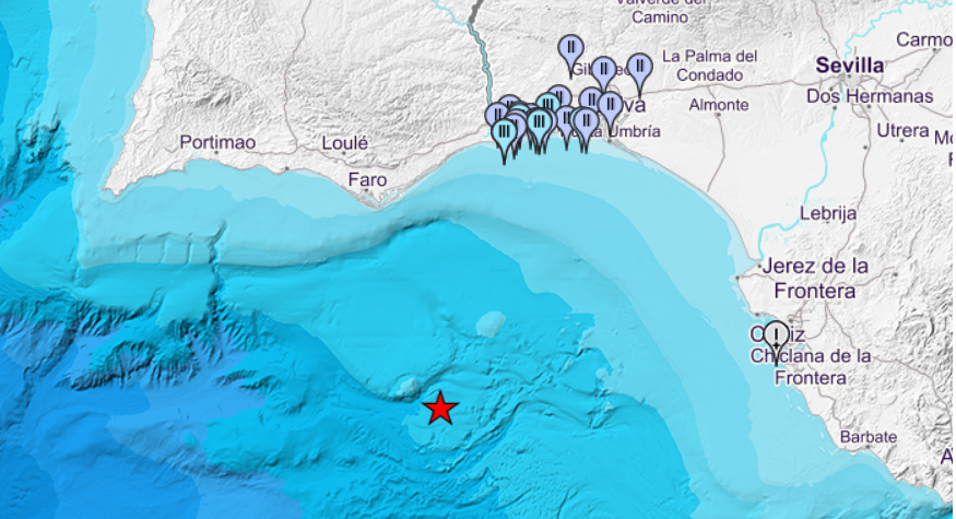 Registran un terremoto frente a la costa de Huelva