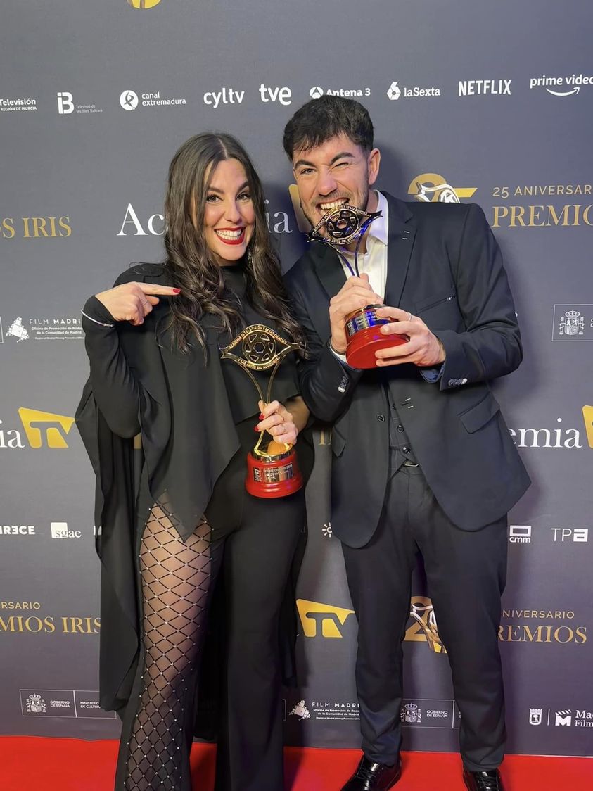 Los isleños Jaime Silva  y Cristina Silva, Premios Iris 2023 de la Academia de Televisión