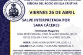 Sara Cáceres, en la Salve Rociera de Isla Cristina